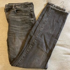 Zara straight leg black denim jeans, US 4
